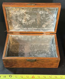 Brass oil lamp with glass shade and two wooden keepsake boxes - thumbnail 3 of 11