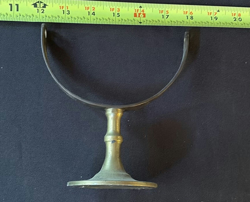 Antique Brass Oil Lamp with Crescent Arm and Accessories - image 9 of 11