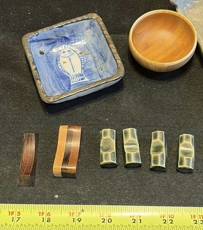 Assorted wooden boxes, ceramics, and carved items - image 7 of 11