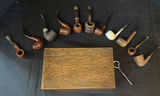 Assorted briar tobacco pipes with wooden storage box - thumbnail 1 of 7