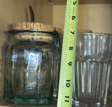 Glassware collection: clear ribbed tumblers, goblets, and a green corked jar - thumbnail 8 of 8