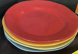 Colorful ceramic Pier One dinner plates (red, blue, yellow, and green) - thumbnail 9 of 9
