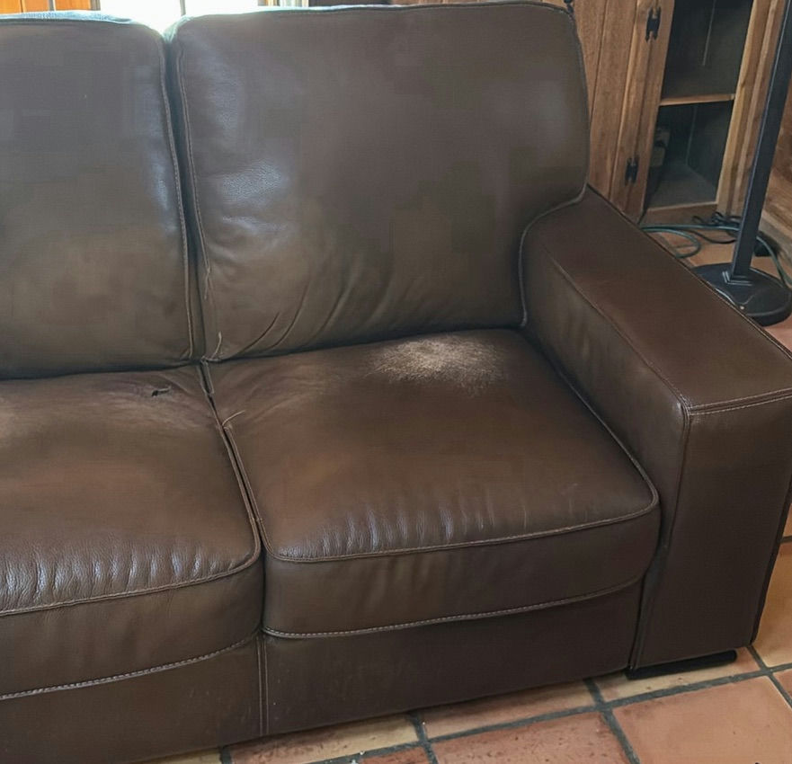 Brown Leather Loveseat - image 3 of 11
