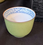 Ceramic teapot set, large glaze plate, wooden leaf vessel, and patterned fabrics - thumbnail 5 of 7