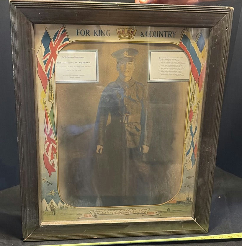 WWI Memorial Framed Portrait and Plaques - image 1 of 10
