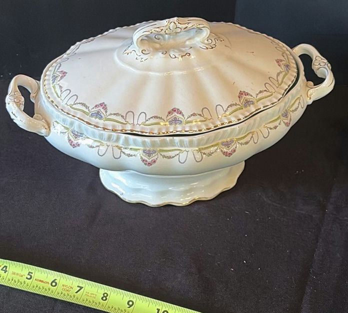 Vintage John Maddock & Sons Celadon Tureen and Serving Set - image 2 of 12