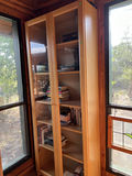 Tall Wood Bookcase Cabinet with Glass Doors - thumbnail 2 of 3