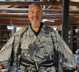 Kimono-style robe with obi belt and folded dashiki garment - thumbnail 4 of 7