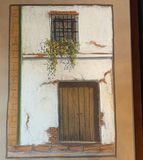 Two Framed Art Pieces: Architectural Façade Scene and Abstract Figure - thumbnail 7 of 7