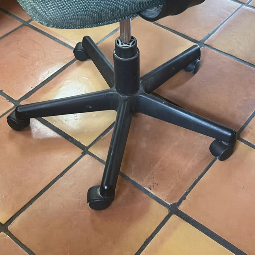 Green fabric office chair with back cushion - image 5 of 5