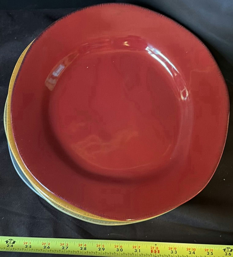 Colorful ceramic Pier One dinner plates (red, blue, yellow, and green) - image 8 of 9