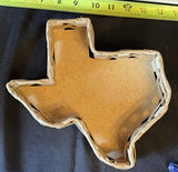 Colorful ceramic lizard sculpture with woven Texas-shaped basket and decorative signs - thumbnail 2 of 9