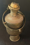 Antique Brass Oil Lamp with Crescent Arm and Accessories - thumbnail 4 of 11