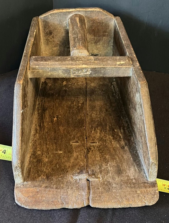 Antique wooden hand plane, metal bell with lid, and mortar and pestle set - image 4 of 14