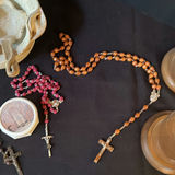Assorted religious bead jewelry (rosaries and crucifix necklaces) with ceramic items - thumbnail 11 of 13