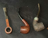 Assorted briar tobacco pipes with wooden storage box - thumbnail 3 of 7