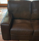 Brown Leather Loveseat - thumbnail 2 of 11