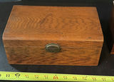 Brass oil lamp with glass shade and two wooden keepsake boxes - thumbnail 2 of 11