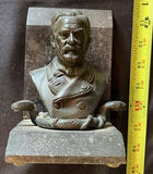 Stone bust bookend pair with skull and serpent motif - thumbnail 6 of 6