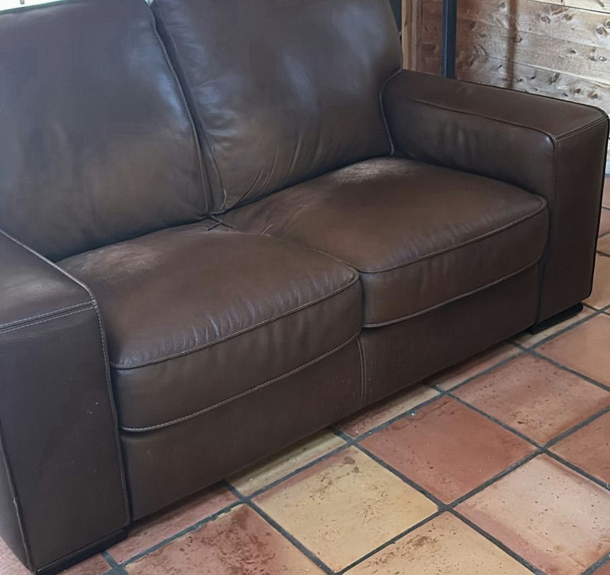 Brown Leather Loveseat - image 10 of 11