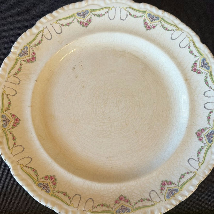 Vintage John Maddock & Sons porcelain pedestal cake stand with matching plates - image 3 of 11