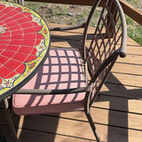 Round Mosaic Patio Table with Four Pink-Cushion Chairs - thumbnail 5 of 8