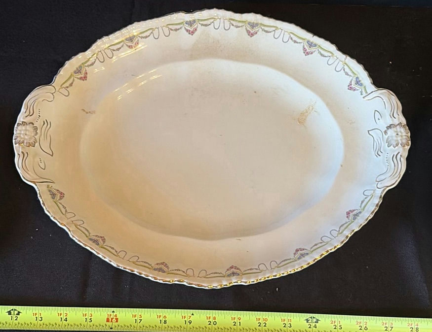 Vintage John Maddock & Sons porcelain pedestal cake stand with matching plates - image 4 of 11