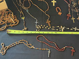 Assorted religious bead jewelry (rosaries and crucifix necklaces) with ceramic items - thumbnail 2 of 13