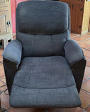 Dark gray fabric recliner and burgundy leather recliner - thumbnail 4 of 15