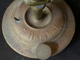 Antique brass lamp burner with ring clamp and base - thumbnail 8 of 9