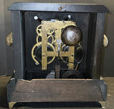 Antique Mantel Clock with Roman Dial and Brass Accents - thumbnail 8 of 9