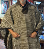 Brown and Cream Plaid hand made Brazilian Baracho Poncho - thumbnail 2 of 6