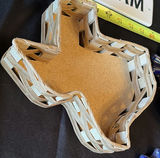 Colorful ceramic lizard sculpture with woven Texas-shaped basket and decorative signs - thumbnail 3 of 9