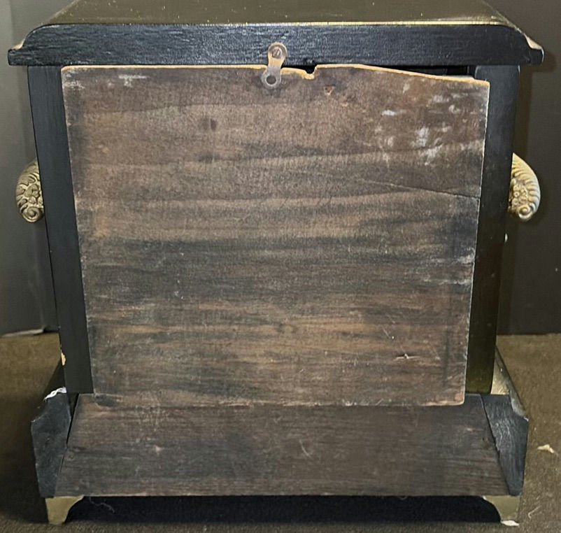 Antique Mantel Clock with Roman Dial and Brass Accents - image 9 of 9