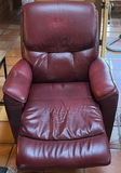 Dark gray fabric recliner and burgundy leather recliner - thumbnail 11 of 15