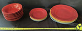 Colorful ceramic Pier One dinner plates (red, blue, yellow, and green) - thumbnail 1 of 9