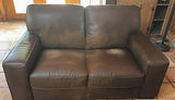 Brown Leather Loveseat - thumbnail 1 of 11