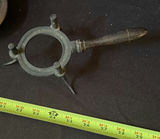 Antique brass lamp burner with ring clamp and base - thumbnail 6 of 9