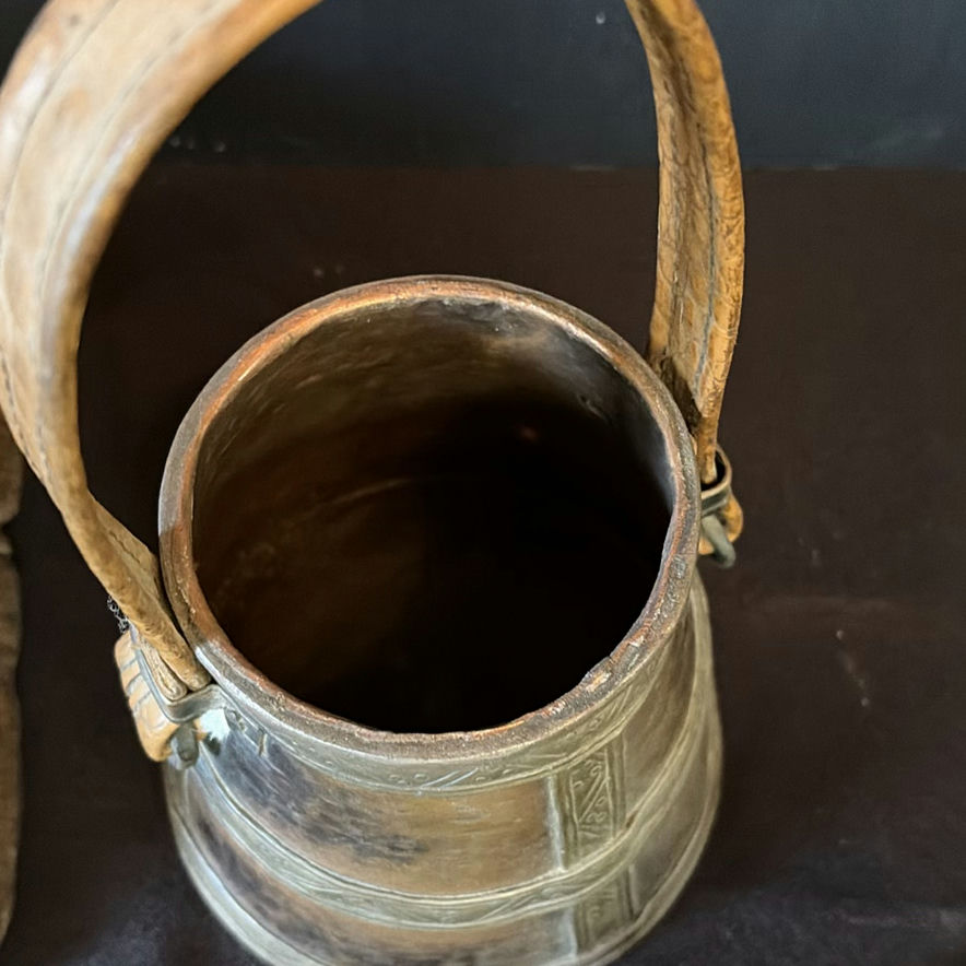 Antique wooden hand plane, metal bell with lid, and mortar and pestle set - image 14 of 14