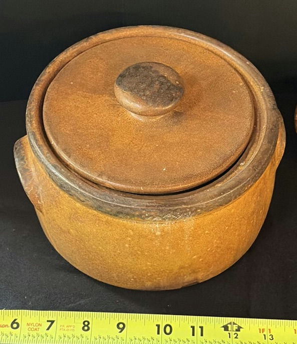 Vintage wooden containers glass plates and metal cookware - image 6 of 10