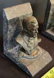 Stone bust bookend pair with skull and serpent motif - thumbnail 5 of 6