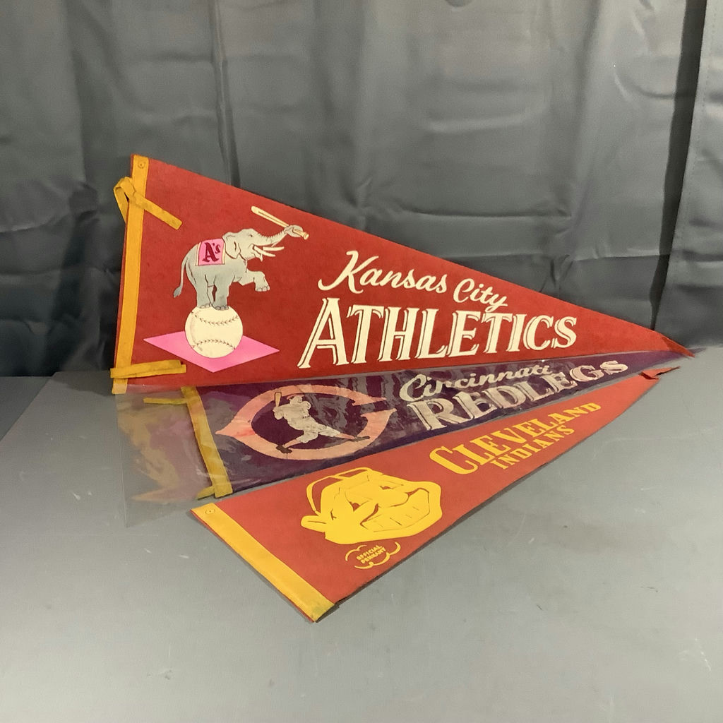 Vintage Baseball Pennants - Athletics / Redlegs / Indians - image 2 of 19