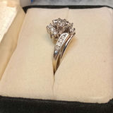14K / Diamond Marquise Bypass Bridal Set (3+dwt) - thumbnail 3 of 15