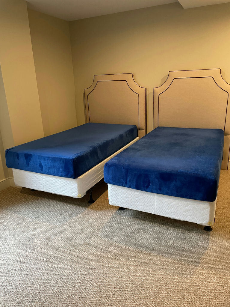 Twin Beds w/ Tall Upholstered Headboards - image 2 of 8