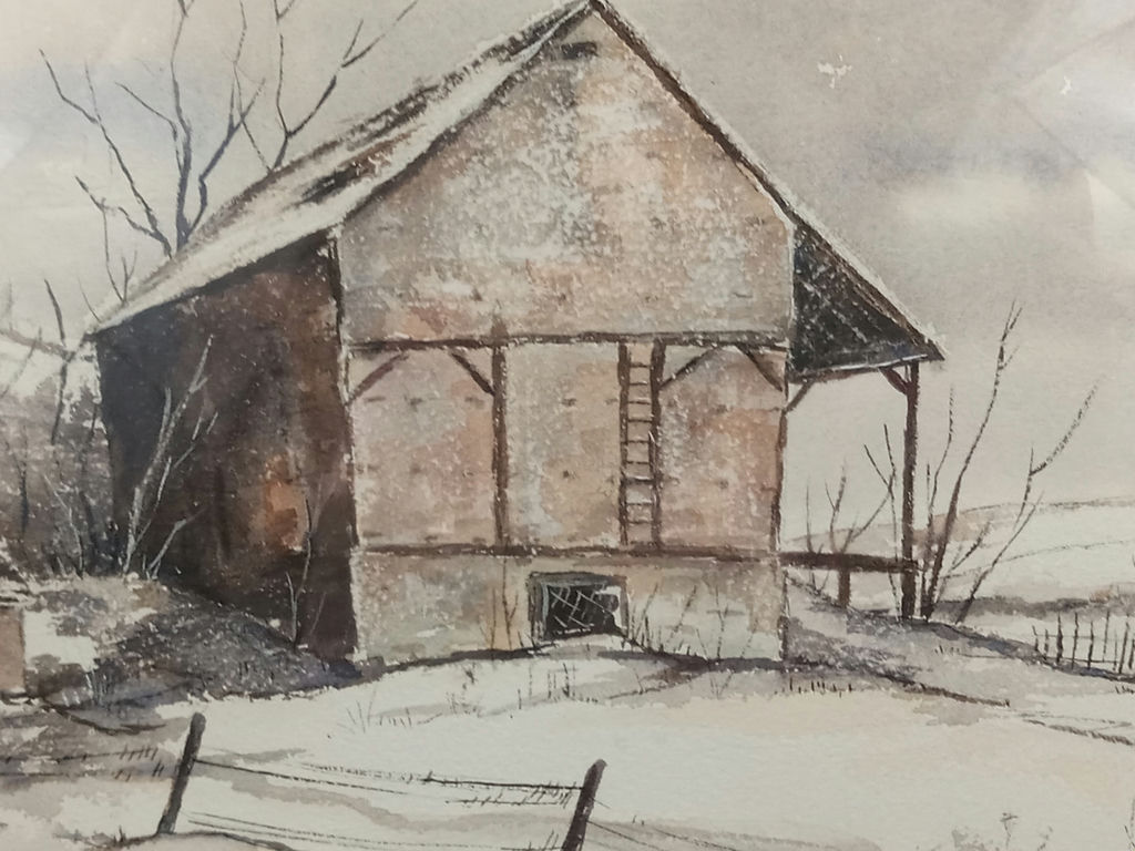 Framed Ivan Lenker Original Watercolor - image 3 of 7