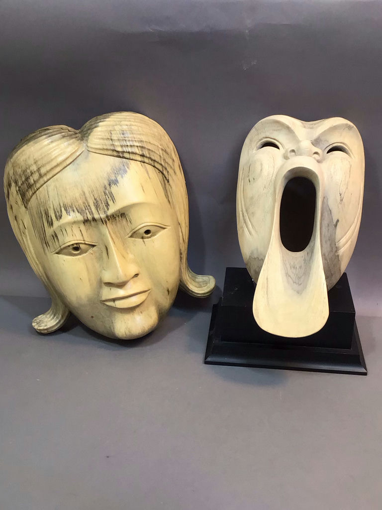 Indonesian Wood Theatre Masks - image 1 of 10