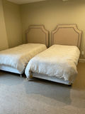 Twin Beds w/ Tall Upholstered Headboards - thumbnail 1 of 8