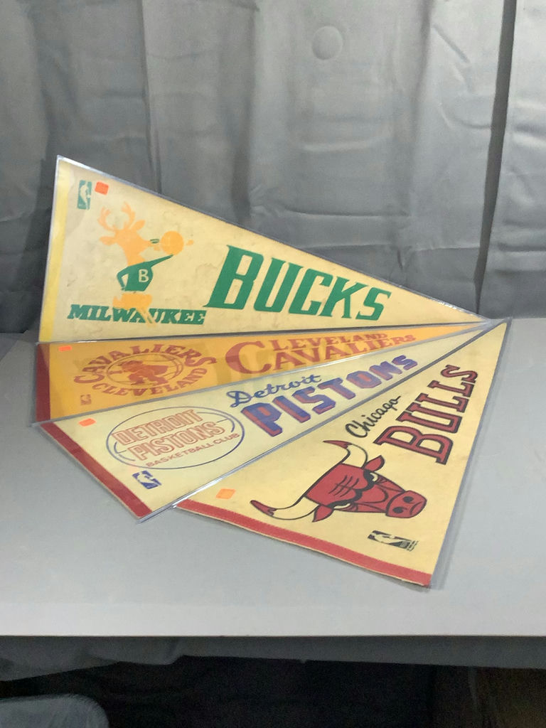 Vintage Basketball Pennants - Bucks / Cavaliers / Pistons / Bulls - image 2 of 14