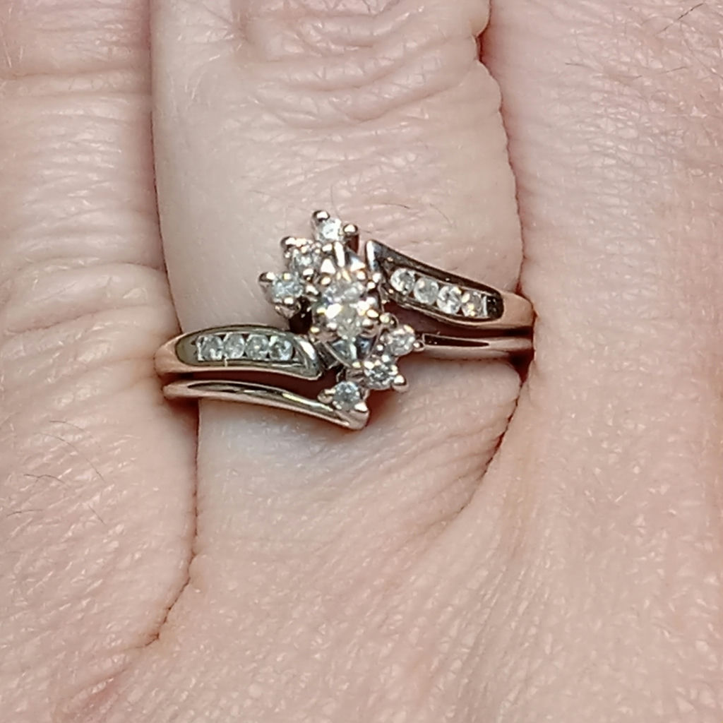14K / Diamond Marquise Bypass Bridal Set (3+dwt) - image 10 of 15
