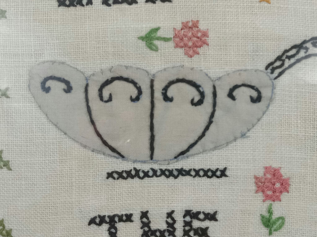 Vintage Framed Cross Stitch Sampler - image 3 of 5